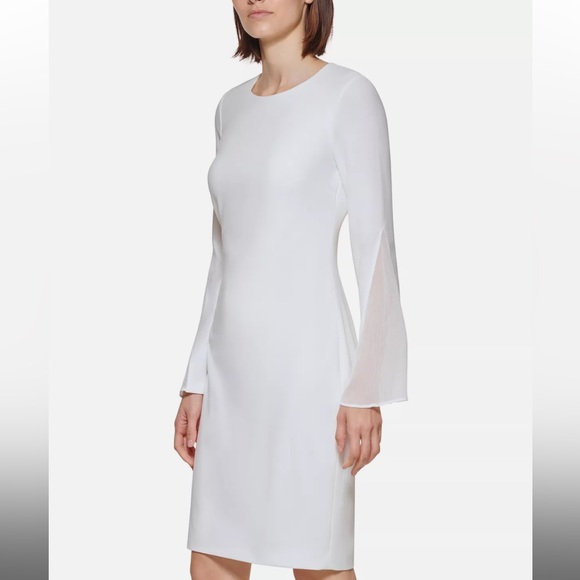 Calvin Klein White Long Sleeve Dress - Picture 1 of 9